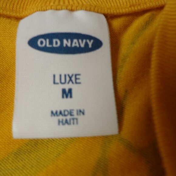 OLD NAVY MUSTARD YELLOW FLORAL MEDIUM WOMENS TANK TOP T-SHIRT L233 - Picture 4 of 4